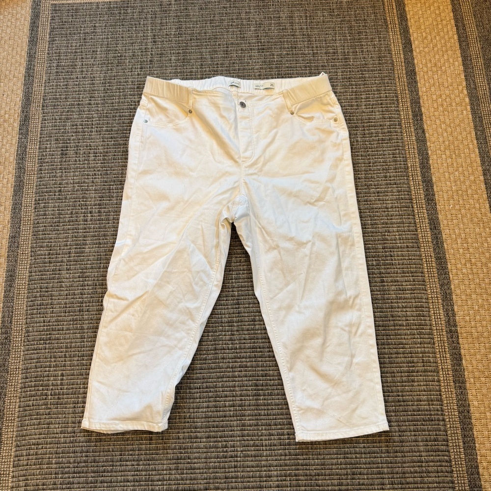 J. Jill Women's Cream Straight Leg Jeans